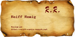 Reiff Remig névjegykártya